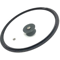 Стеклянная крышка JARKO 20 см, с силиконовым ободом и ручкой, серый КСGTL20110 SG