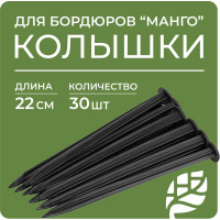 Садовый колышек для бордюрной ленты ГеоПластБорд манго 220 мм, 30 шт., черный k240.38.55.30up