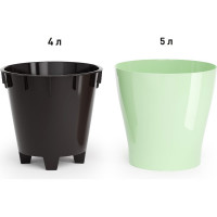 Цветочный горшок ЗПИ Альтернатива Лея 5 л, двойной, светло-зеленый М8269