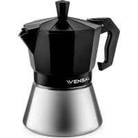 Гейзерная кофеварка VENSAL 3200VS 3 чашки, материал алюминий, нержавеющая сталь, подходит индукции VS3200