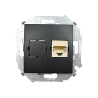 Компьютерная розетка Simon RJ45 кат.5е, Systimax, графит 1591598-038
