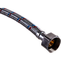 Подводка для воды СТМ сталь, 1/2", гайка-гайка, 50 cм CWFHF050