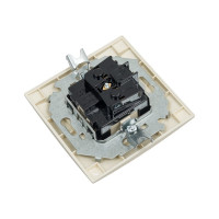 Розетка Simon с заземлением Schuko со шторками, с крышкой, IP44, 16А, 250В, винтовой зажим, шампань 1590450-034