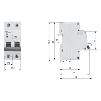 Автоматический выключатель EKF AV-10 2P 25A 10kA AVERES mcb10-2-25C-av