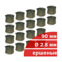 Барабанные гвозди КОРДЛЕНД 4500 шт. (18 кассет по 250 шт.) Ø 2,8 мм, длина 90 мм, Ø шляпки 6,8 мм, ершеные GVB-00031.18