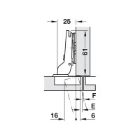 Петля Hafele DUOMATIC 90/110 HOL 48/6 S 329.17.102