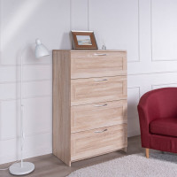 Комод Гуд ЛАКК СИРИУС 4 ящика, 78x41x123 см, бежевый, дуб сонома 2.02.02.060.3