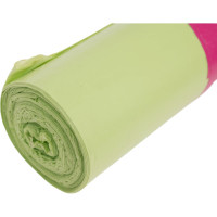 Мешки для мусора Fun Clean 60 л, 15 шт., салатные, суперпрочные, с тесьмой для затягивания 16752