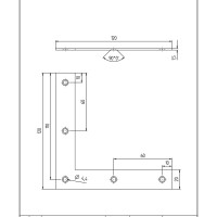 Плоский уголок ALBERTS нерж. ст., 120x120x20 мм 361105