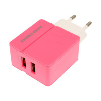 Сетевое зарядное устройство More Choice 2USB 2.4A для micro USB 1 м NC46m Pink