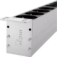 Блок силовых розеток Rem -32, вертикальный, неуправляемый, IEC 60320 С13x10, IEC 60320 С19x5, вход колодка, 19", 1436мм 32А, автомат + амперметр, алюминий, 2 контура, IP20 R-32-2x(10C13-5C19-A-Am)-1420-K