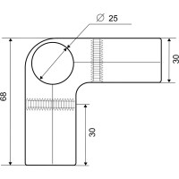 Соединитель 3-х труб Palladium угловой JF-16 BH CP 115814