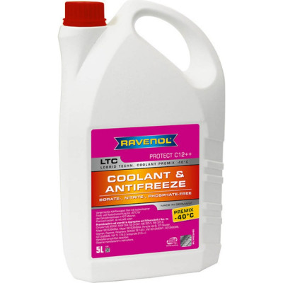 Антифриз RAVENOL лила LTC Lobrid Technology Coolant Premix -40 C12++, 5л 1410126-005-01-999