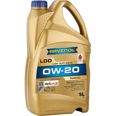 Моторное масло RAVENOL LDD Light Duty Diesel SAE 0W-20, 5 л 1121107-005-01-999