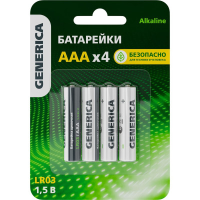 Щелочная батарейка GENERICA alkaline, lr03/aaa ABT-LR03-ST-L04-G