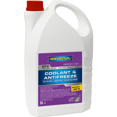 Антифриз RAVENOL OTC Organic Techn.Coolant Premix -40C, 5 л 1410112-005-01-999