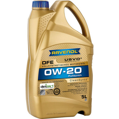 Моторное масло RAVENOL DFE SAE 0W-20, 5 л new 1111109-005-01-999