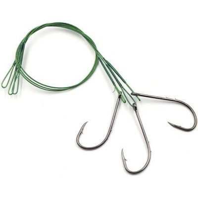 Namazu Поводок стальной leader 1x7 nylon coated green, d-0,33 мм, l-30 см, с одинарным крючком 92247 N-LS33-30BH1L