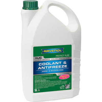 Антифриз RAVENOL HJC Hybrid Japanese Coolant Concentrate концентрат, зеленый, 5 л 1410122-005-01-999