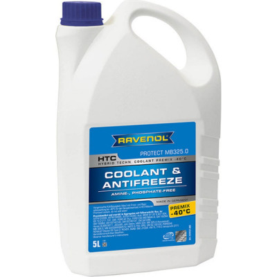 Антифриз RAVENOL HTC Hybrid Techn.Coolant Premix -40C готовый к применению, синий, 5 л 1410121-005-01-999