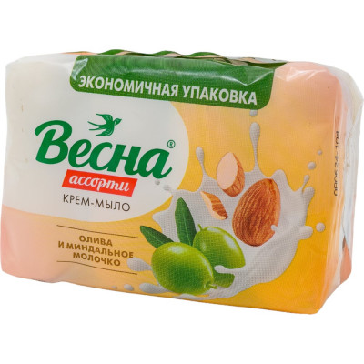 ВЕСНА мыло Ассорти олива и миндальное молочко 300 г 6213