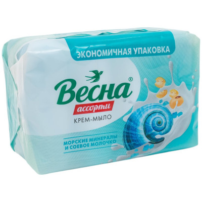 ВЕСНА мыло Ассорти морские минералы и соевое молочко 300 г 6215