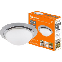 Светильник потолочный круглый хром 2х60Вт E27 IP 44 СП 01 TDM ELECTRIC SQ0346-0001