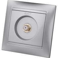 Розетка SAT (F-разъем) 0-2400МГц TDM ELECTRIC серебристый металлик, серия"Лама" SQ1815-0221