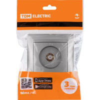 Розетка SAT (F-разъем) 0-2400МГц TDM ELECTRIC серебристый металлик, серия"Лама" SQ1815-0221