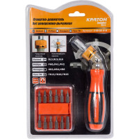 Отвертка-держатель бит (реверсивно-рычажная) Кратон Complect 12 в 1 2 09 05 010