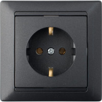 Розетка Bylectrica 1-местная СУ с заз.конт., серия СТИЛЬ, графит, графит РС16-306