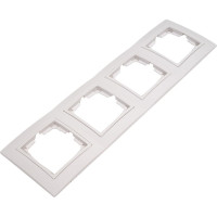 Рамка 4-местная Bylectrica с несъемной декоративной рамкой, серия УЮТ, белый, ЮЛИГ.735212.282-40
