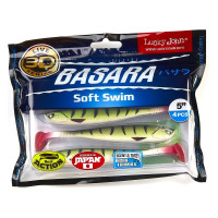 Виброхвосты LUCKY JOHN LJ 3D Series BASARA SOFT SWIM 5.0in, цвет PG10, 4шт. 140404-PG10