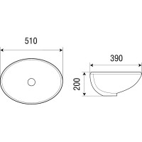 Врезная раковина WeltWasser WW DEILBACH 6005 510х390х200 10000003894