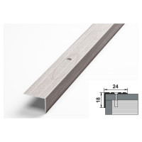 Порог угловой алюминиевый (24х18 мм; 0.9 м; декоративный; ясень белый) Лука УТ000024059