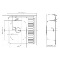 Накладная мойка EMAR T6060LQ