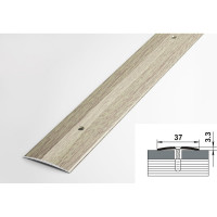 Порог прямой алюминиевый декоративный (25 мм, 1,35 м, Дуб беленый) ЛУКА 00000001711 00000001716