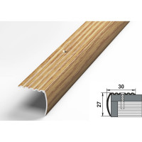 Порог угловой алюминиевый декоративный (30х27 мм, 1,8 м, Дуб универсальный) ЛУКА 00000002451