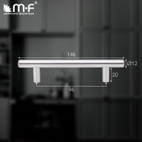 Ручка-рейлинг MF d=12 mm 96/146, матовый хром 11140v
