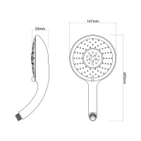 Лейка для душа Melodia della vita LUXE 3 функции, d150мм, хром серый 34352
