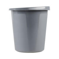 Корзина для бумаг Стамм 9 л, цельная, серая КР61