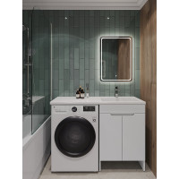 Тумба напольная под стиральную машину, с дверьми, без раковины ORANGE Оптима OPD-60TUW