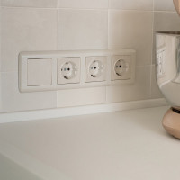 Одноклавишный проходной выключатель WERKEL W1112013 перламутровый рифленый a051178