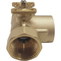 Трехходовой шаровой кран TECHNO 3032B латунный, под привод DN32, G1 1/4, КVS 25.0 640332-2
