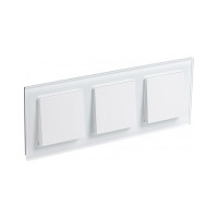 3-местная рамка Systeme Electric AtlasDesign NATURE стекло белый ATN320103