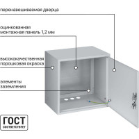 Щит с монтажной панелью ЩМП-4.4.2-0 400х400х250 TDM ELECTRIC SQ0905-0062