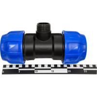 Компрессионный переходной тройник VALFEX ПНД, с наружной резьбой, 63-1 1/4"-63 1210026311463