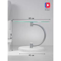 Журнальный стол Мебелик Дуэт 13Н металлик, дуб дымчатый, прозрачный 00 7245