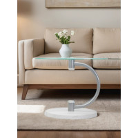 Журнальный стол Мебелик Дуэт 13Н металлик, дуб дымчатый, прозрачный 00 7245