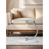 Журнальный стол Мебелик Дуэт 13Н металлик, дуб дымчатый, прозрачный 00 7245